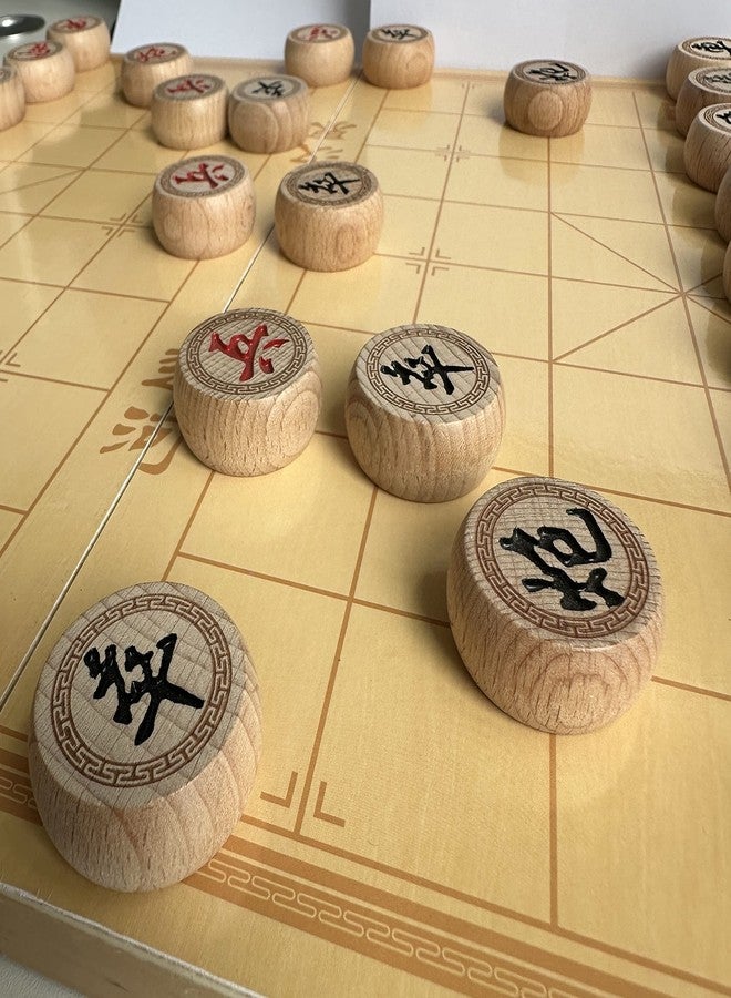 Luoyer 14 Inch Wooden Foldable Chinese Chess Xiangqi Travel Game Set with Wooden Chess Pieces Traditional Tabletop Strategy and Skill Game for Teens Adults - Image 5